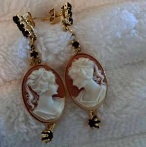 Elegant Cameo Drop Earrings